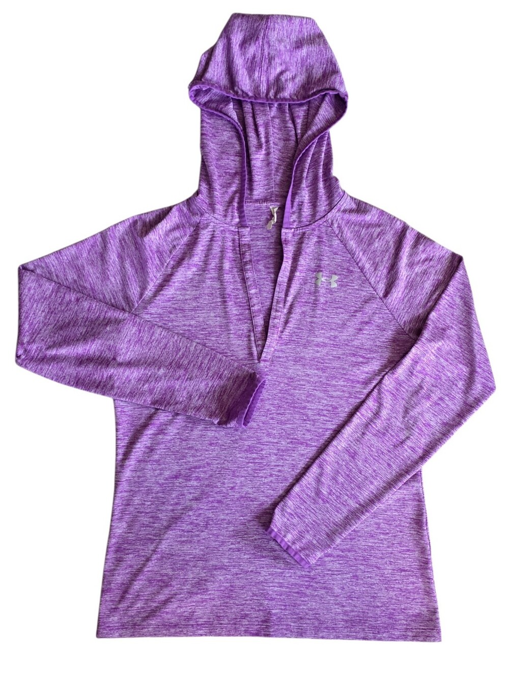 Under Armour Medium Purple Performance Running Workout V Neck Athletic Hoodie